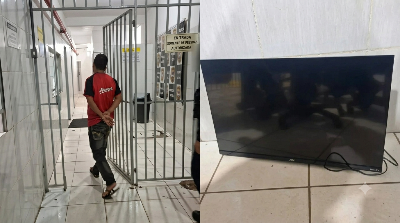  Homem é preso após furtar TV de lavanderia em Porto Velho 