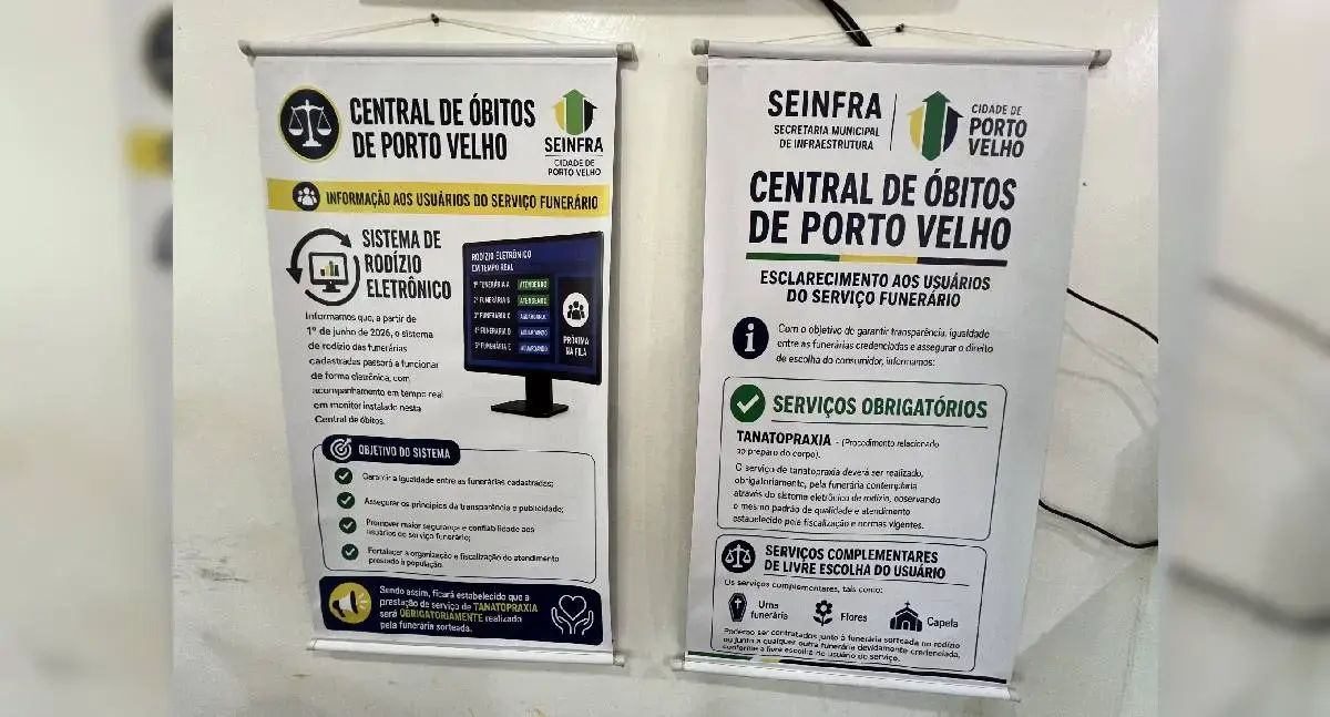 Porto Velho implanta rodízio de funerárias na Central de Óbitos