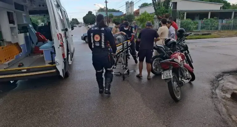  Acidente entre três motos deixa dois feridos em Porto Velho 