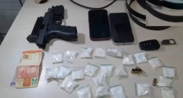  Casal é preso com arma e drogas após disparos próximo ao aeroporto em Porto Velho 