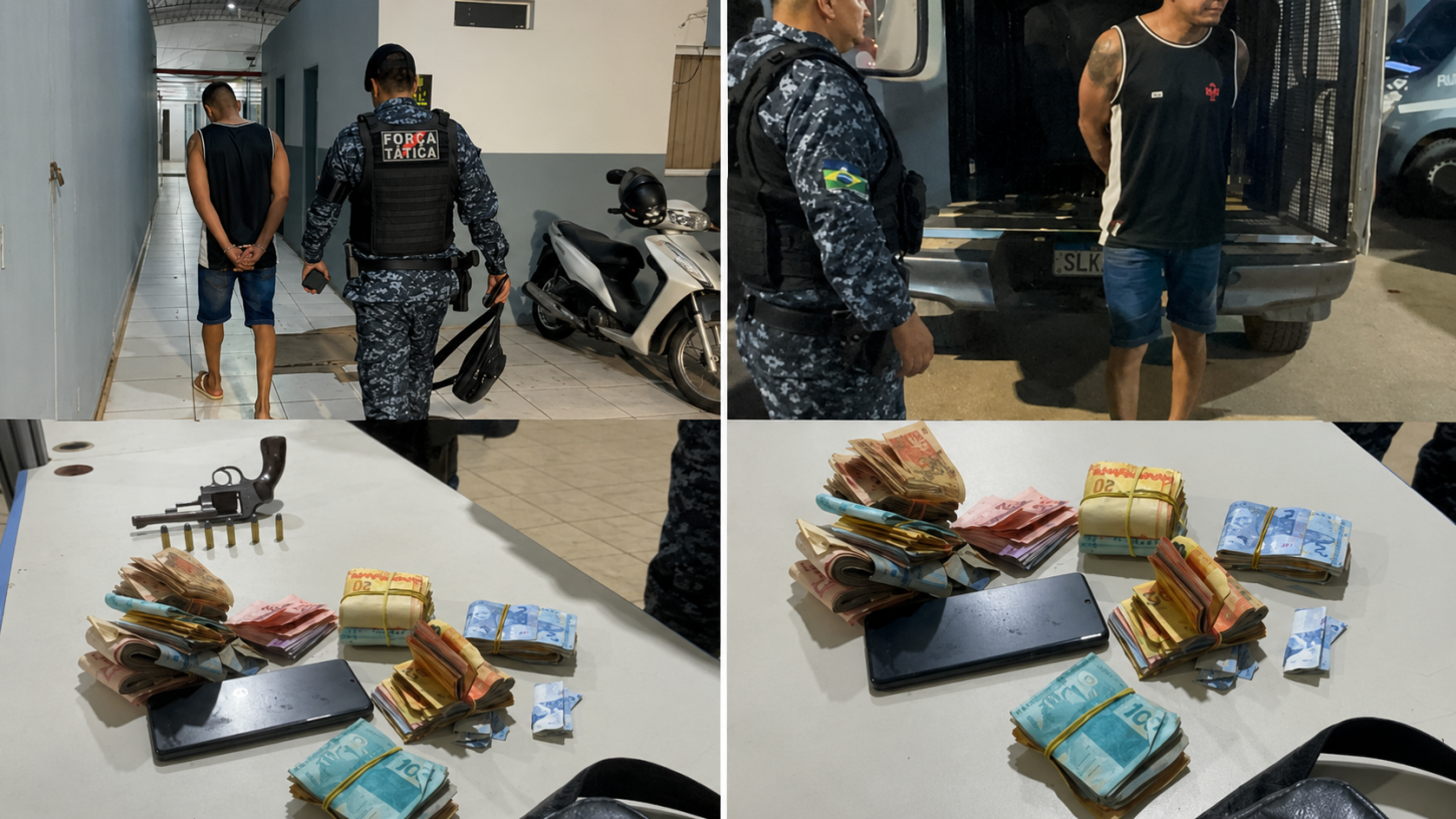 Homem é preso com revólver e mais de R$ 10 mil após denúncia de tiros em Porto Velho
