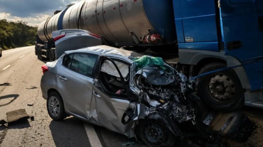 Motorista morre após colisão frontal com carreta-tanque na BR-364