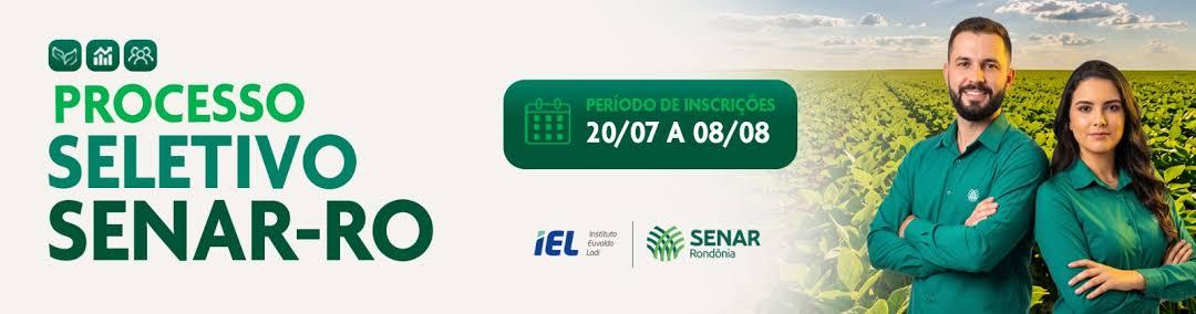 SENAR Rondônia abre processo seletivo com vagas para níveis médio e superior; salários chegam a R$ 5 mil