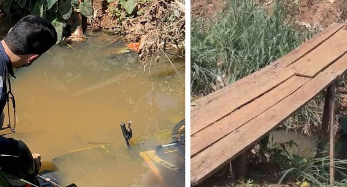 Ciclista morre após cair de ponte estreita em córrego na zona Sul de Porto Velho