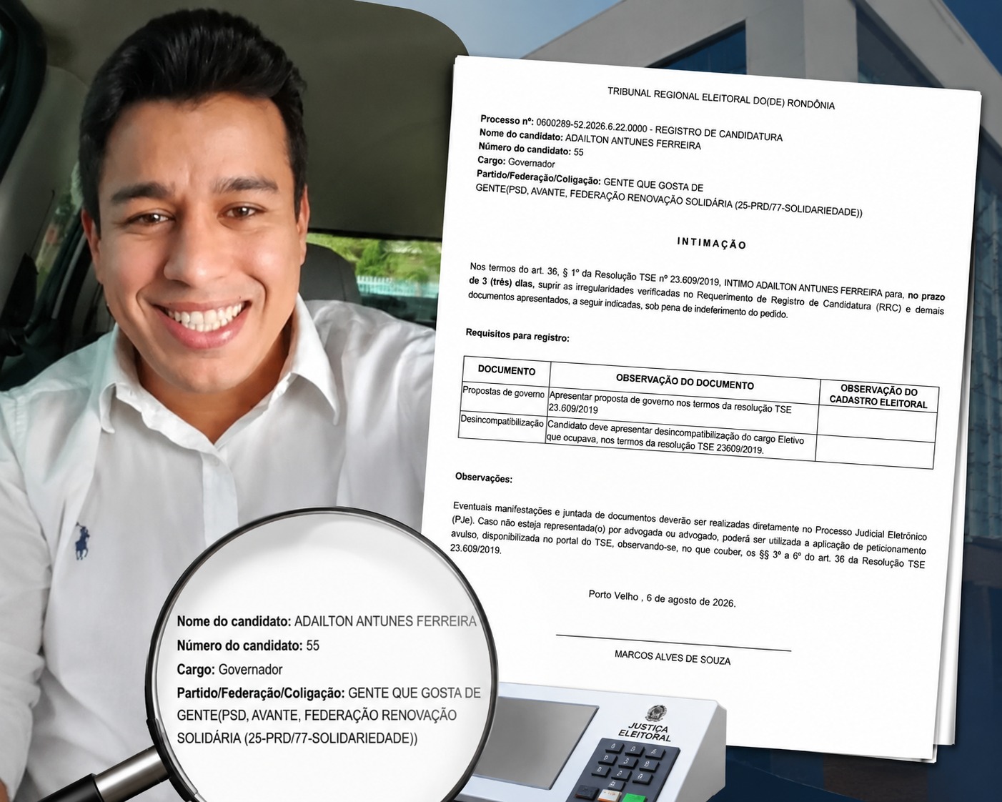 ESQUCEU DO PLANO DE GOVERNO – TRE-RO cobra Plano de Governo após registro de candidatura do fúria