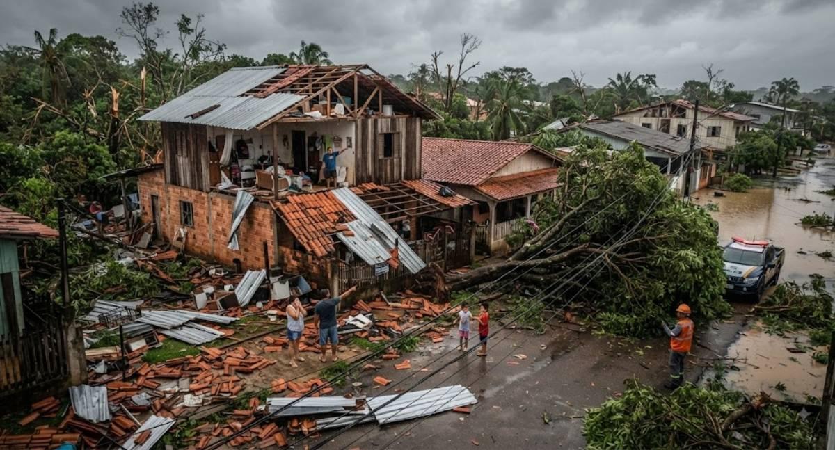 Fortes temporais destelham casas, derrubam árvores e causam prejuízos em cidades de Rondônia
