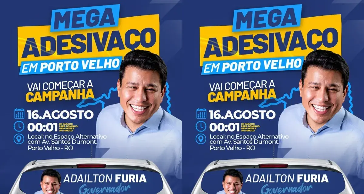 Furia abre campanha com grande adesivaço em Porto Velho e aposta na força da militância rumo ao Governo de Rondônia