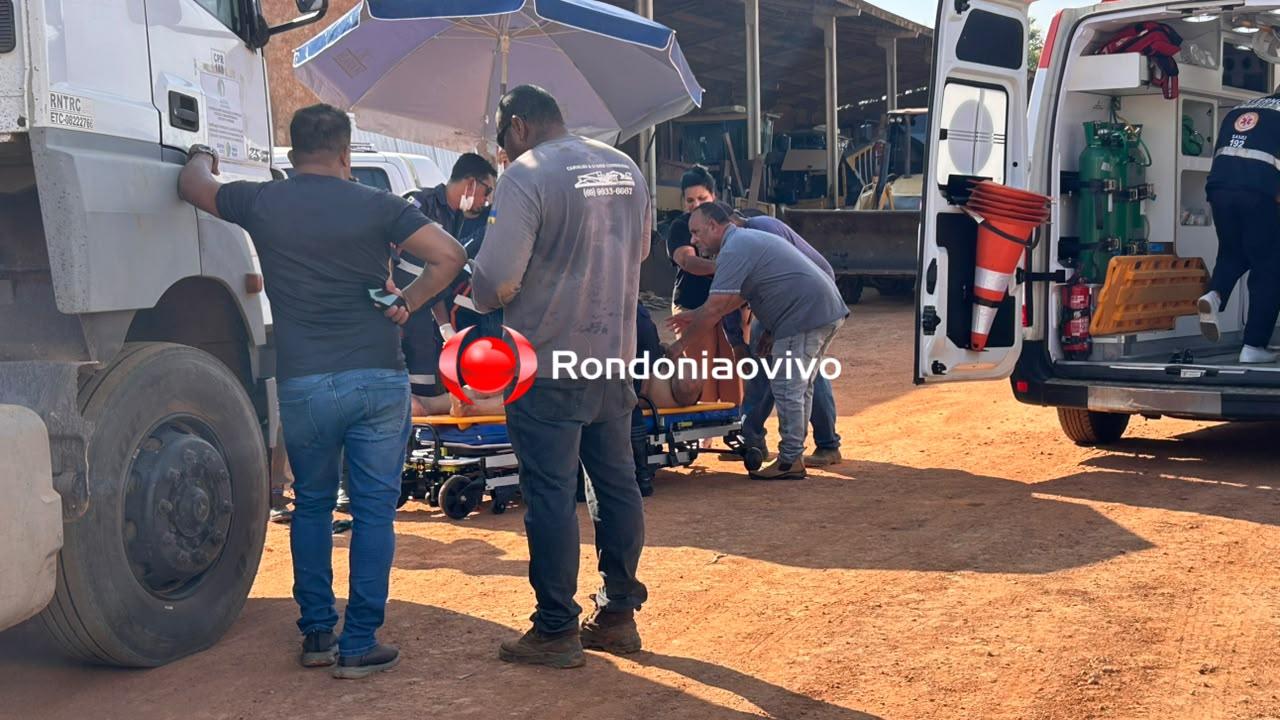 VÍDEO: Trabalhador fica em estado grave ao ser prensado por carreta em empresa