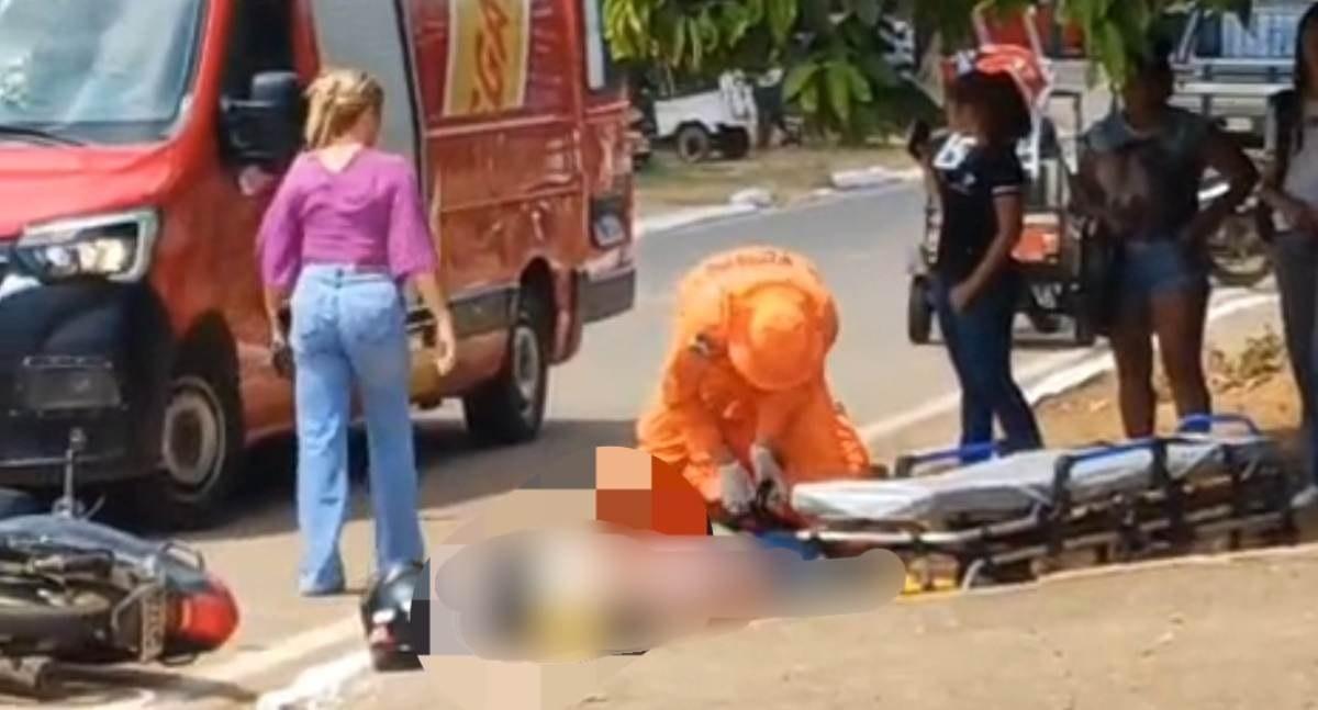 Colisão entre duas motocicletas deixa feridos em cruzamento movimentado no interior de Rondônia