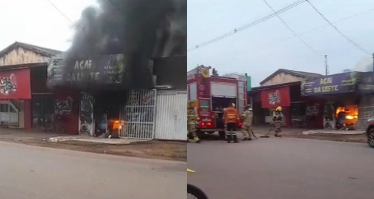 Incêndio destrói loja de açaí na Zona Leste de Porto Velho