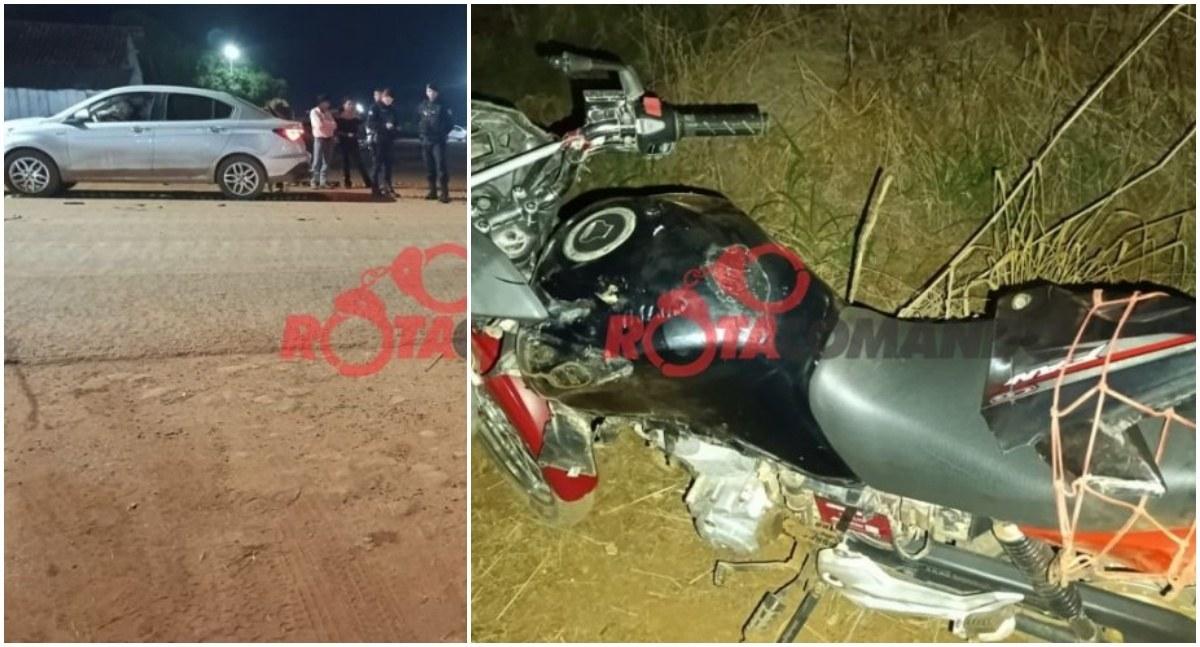 Motociclista sofre fratura na perna depois de acidente na BR-429