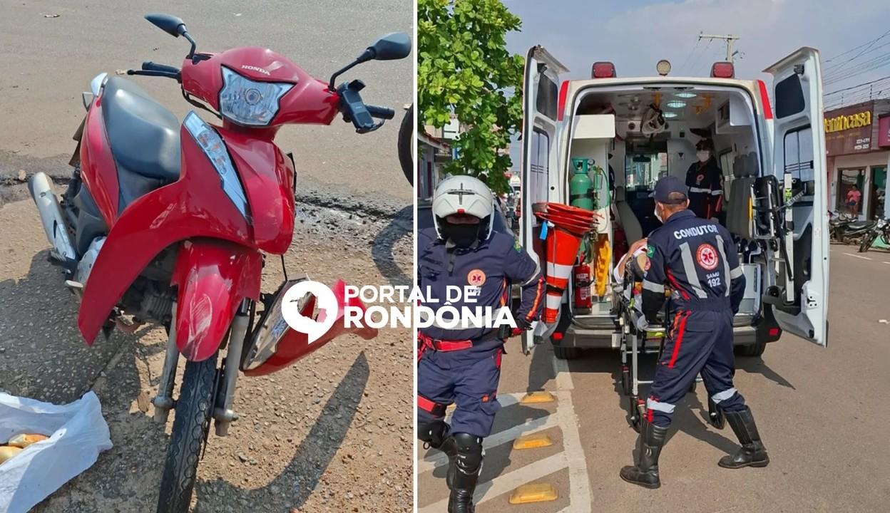 Entregador de delivery fica ferido em acidente entre duas motos