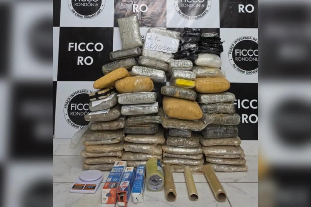 FICCO encontra 57 kg de drogas escondidos no forro de obra