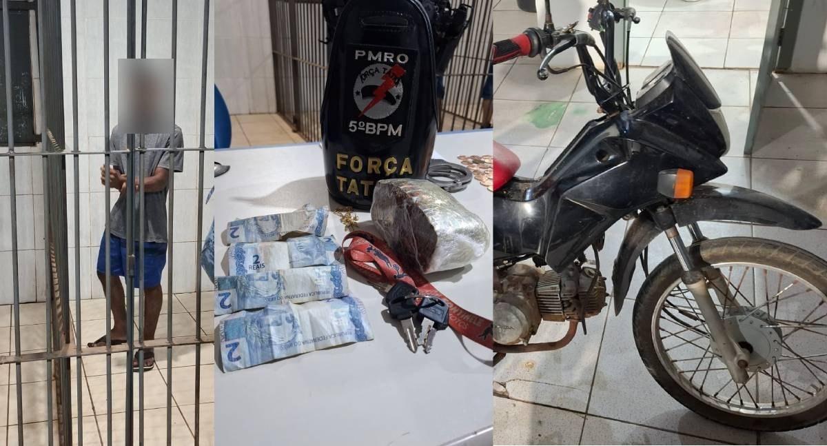 Motoboy é preso pela Polícia Militar depois de perseguição e queda na Avenida Mamoré, em Porto Velho