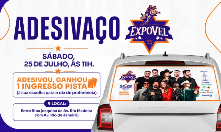 Adesivaço da EXPOVEL 2026 mobiliza público neste sábado em Porto Velho