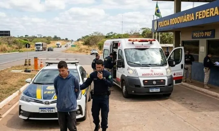 Adolescente de 15 anos é apreendido depois de furtar ambulância e dirigir em zigue-zague na BR-364