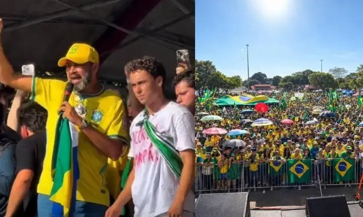 Bruno Bolsonaro Scheid discursa ao lado de Nikolas Ferreira e cobra impeachment de Moraes: “Nós queremos ele fora”