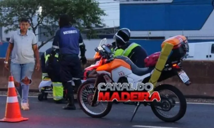 Casal fica gravemente ferido depois de ser fechado por carreta na BR-364 em Porto Velho
