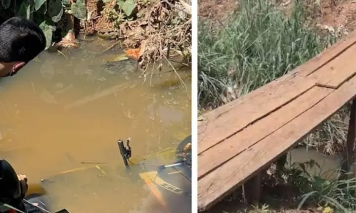 Ciclista morre após cair de ponte estreita em córrego na zona Sul de Porto Velho