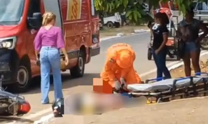Colisão entre duas motocicletas deixa feridos em cruzamento movimentado no interior de Rondônia