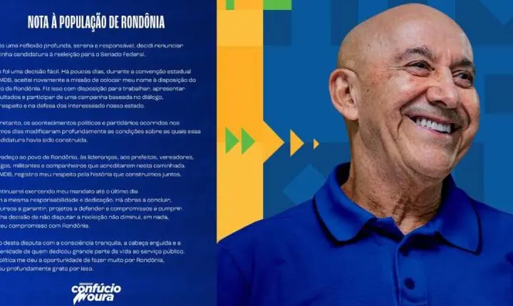 Confúcio Moura renuncia à candidatura à reeleição para o Senado Federal