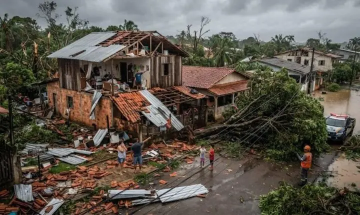 Fortes temporais destelham casas, derrubam árvores e causam prejuízos em cidades de Rondônia