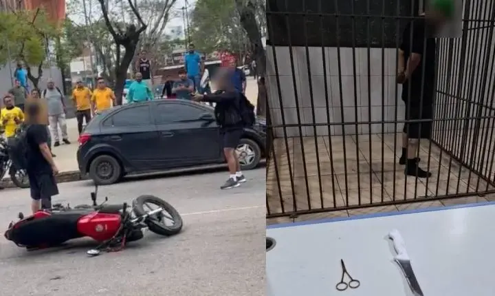 Homem de 34 anos tenta matar mototaxista a facadas e é espancado por populares em Porto Velho