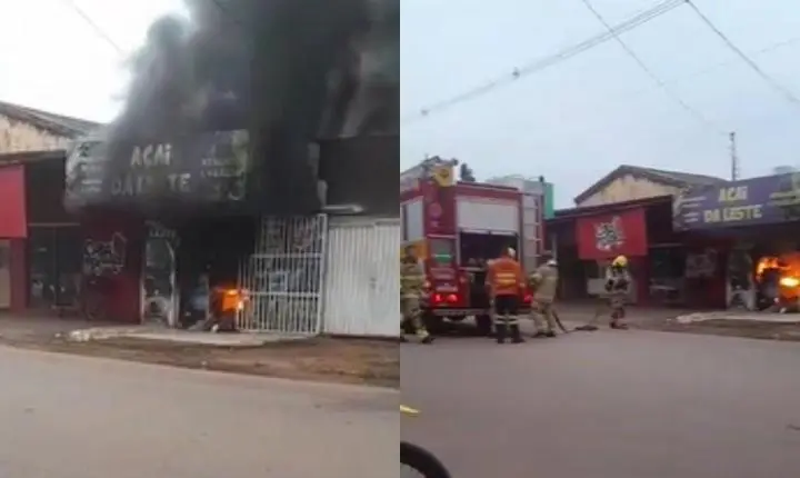 Incêndio destrói loja de açaí na Zona Leste de Porto Velho