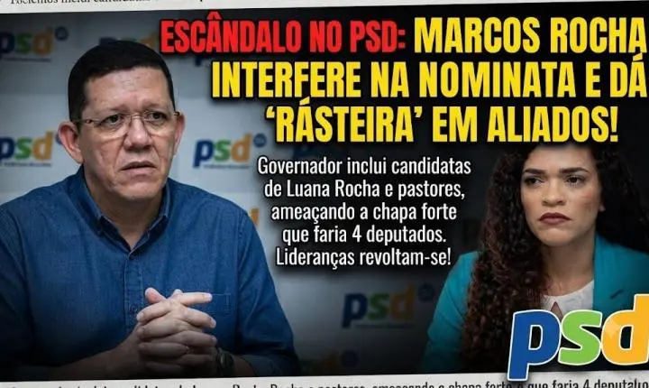 Intervenção de Marcos Rocha no PSD revolta cúpula e ameaça chapa de deputados estaduais em Rondônia