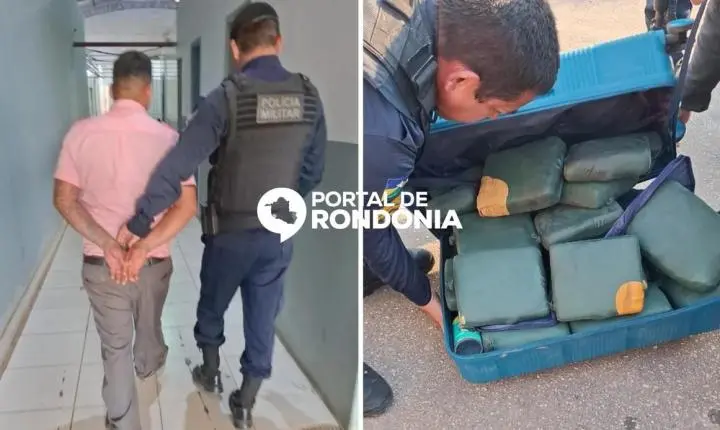 Motorista de ônibus da Eucatur é preso com 61 kg de drogas em Porto Velho