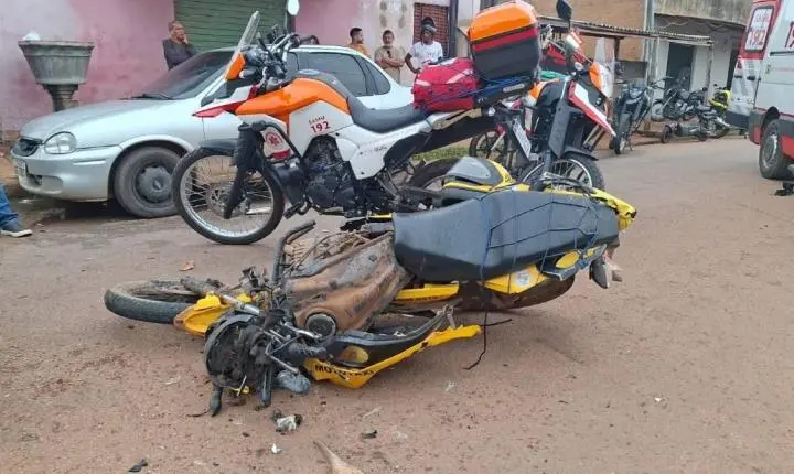 Mototaxista fica gravemente ferido em colisão com caçamba na zona Leste de Porto Velho