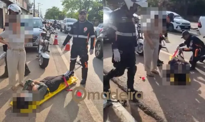 Mulher fica ferida após colisão entre moto elétrica e carro no bairro Costa e Silva em Porto Velho