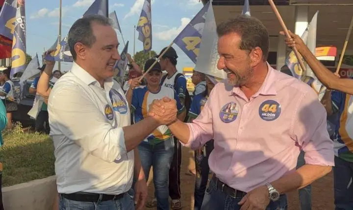 Natan Donadon percorre comércio de Vilhena ao lado de Hildon Chaves e reforça compromisso com o Cone Sul