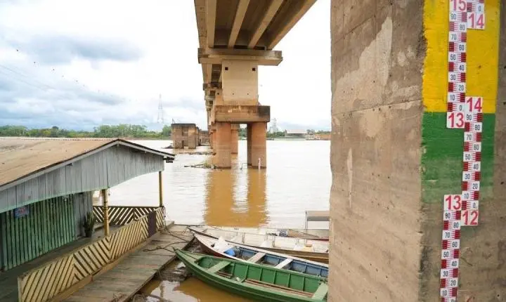 Rio Madeira registra nível 1,47m abaixo da média histórica e Defesa Civil alerta para riscos em Porto Velho