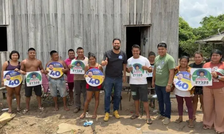 Samuel Costa é recebido por lideranças indígenas na Aldeia Karitiana Central e defende protagonismo dos povos originários