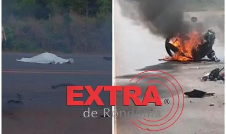 VÍDEOS: acidente entre carreta e moto deixa uma pessoa morta na BR-364 em Pimenta Bueno